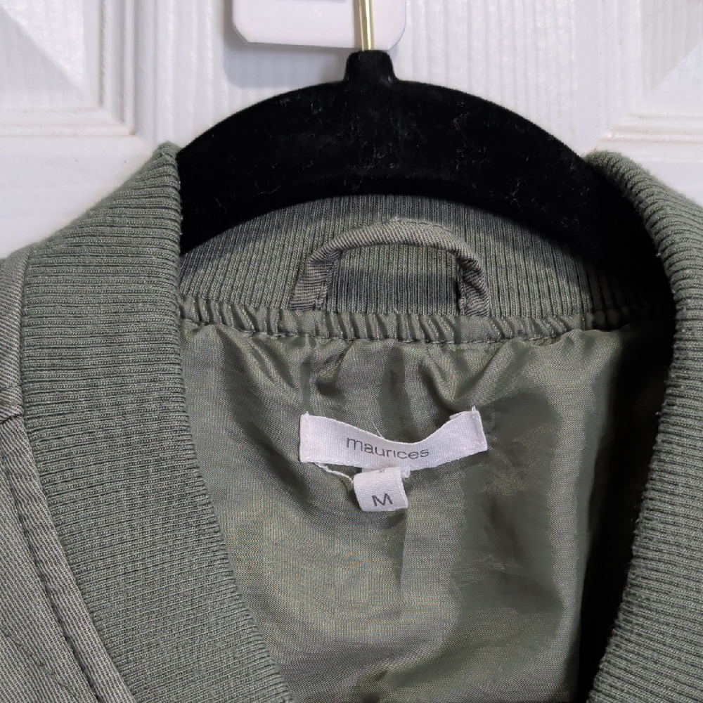 Maurices Sage Green Quilted Bomber Jacket - Picture 2 of 7